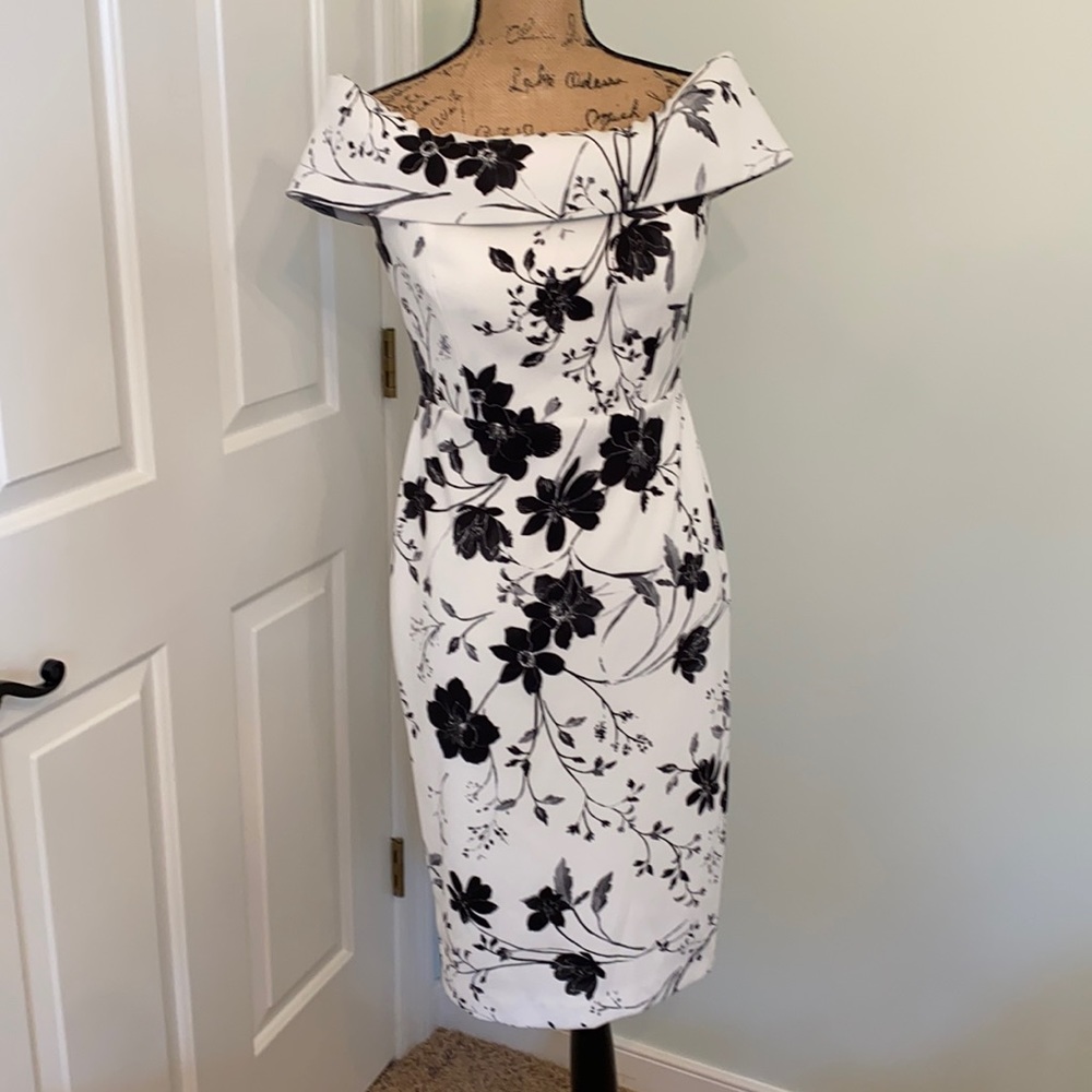Calvin Klein black and white dress